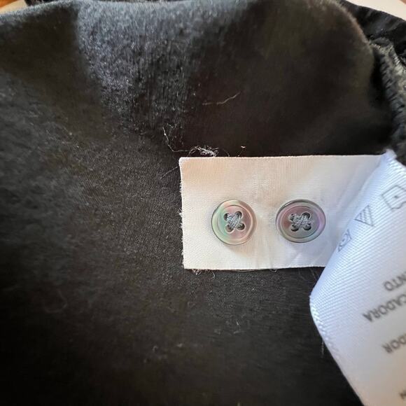 James Perse Black Button Front Shirt Stretch Pocket Long Sleeve Size L - Picture 10 of 11